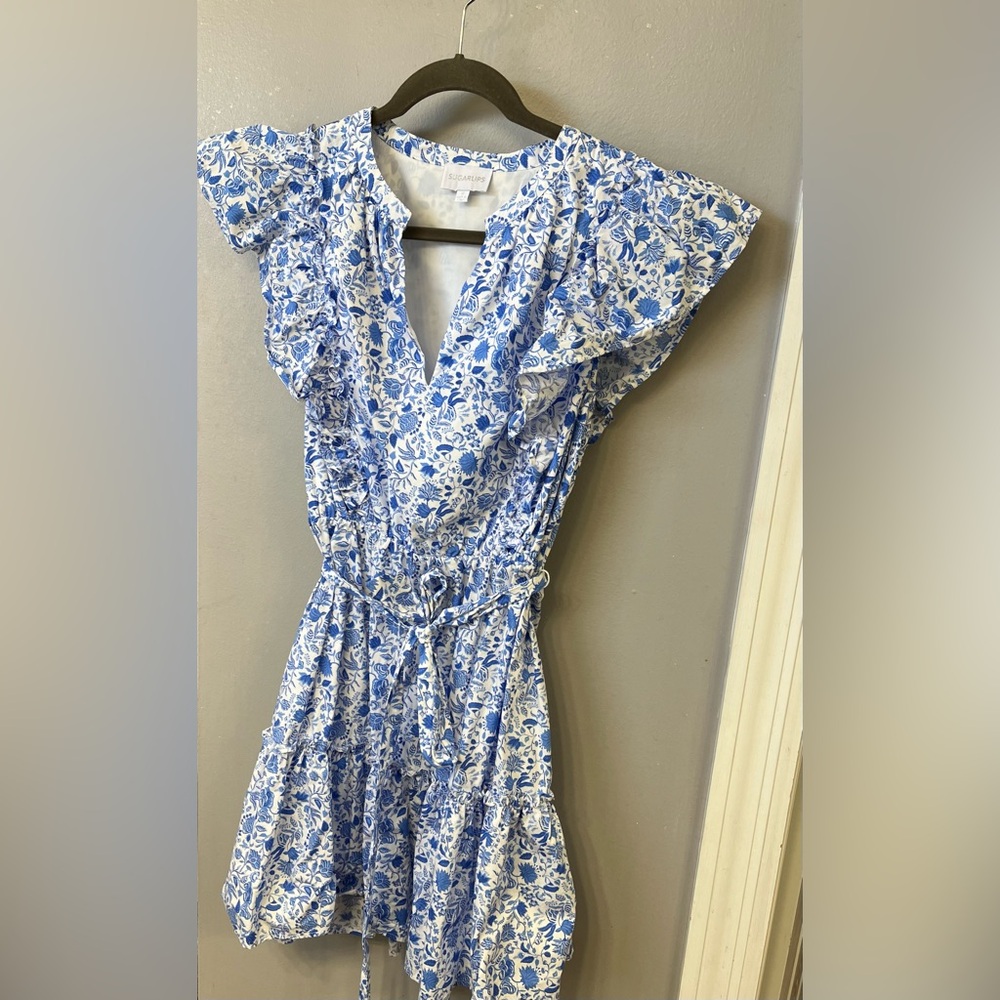 Sugarlips Luray Floral Ruffle Mini Dress
